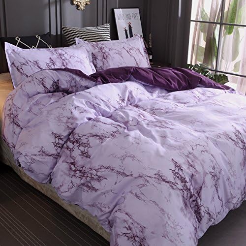Feelyou Queen Duvet Cover Set Reversible Marble Luxury Microfiber